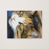 Yellow Eyed Calico Cat Realistic Pet Portret Legpuzzel (Horizontaal)