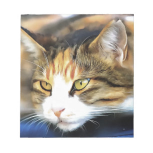 Yellow Eyed Calico Cat Realistic Pet Portret Notitieblok
