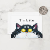 Yellow Eyes Cat Bedankt Notitiekaartje (Voorkant / Achterkant in situ)