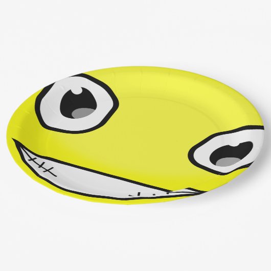 Yellow Face Laugh Emoticon Birthday Party Papieren Bordje (Gekanteld)