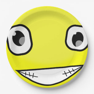 Yellow Face Laugh Emoticon Birthday Party Papieren Bordje