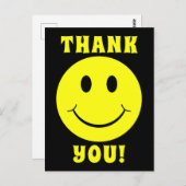 Yellow Face Smile Bedankt Briefkaart (Voorkant / Achterkant)