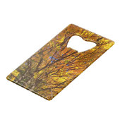 Yellow Fall Foliage Creditkaart Flessenopener (Achterkant Gekanteld)