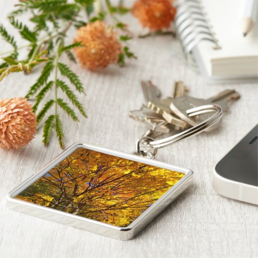 Yellow Fall Foliage Sleutelhanger (Zijkant)