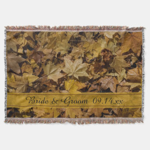 Yellow Fallen Leaves Autumn Wedding Deken