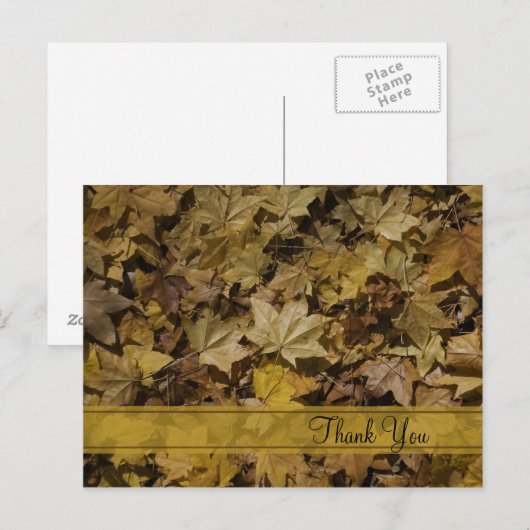 Yellow Fallen Leaves Bedankt Briefkaart (Voorkant / Achterkant)