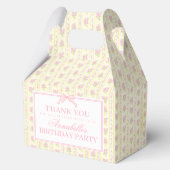 Yellow Fancy Floral Birthday Party Gable Favor Bedankdoosjes (Achterkant)