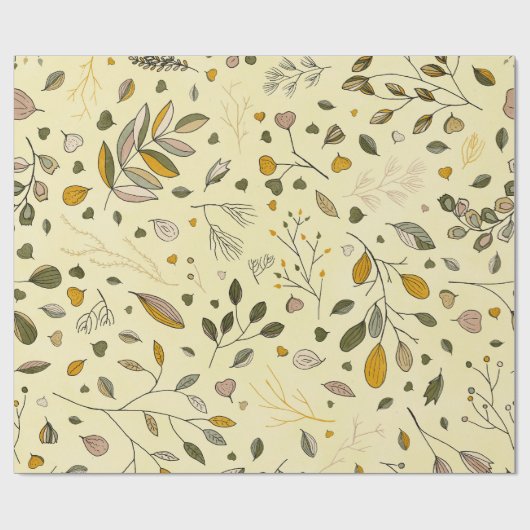 Yellow Fancy Foliage Cadeaupapier (Vlak)