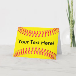 Yellow Fastpitch Softball Custom Greeting Card Kaart