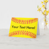 Yellow Fastpitch Softball Custom Greeting Card Kaart (Gele Bloem)