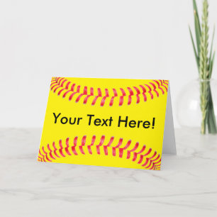 Yellow Fastpitch Softball Custom Greeting Card Kaart