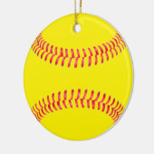 Yellow Fastpitch Softball Round Kerstmis Ornament (Links)