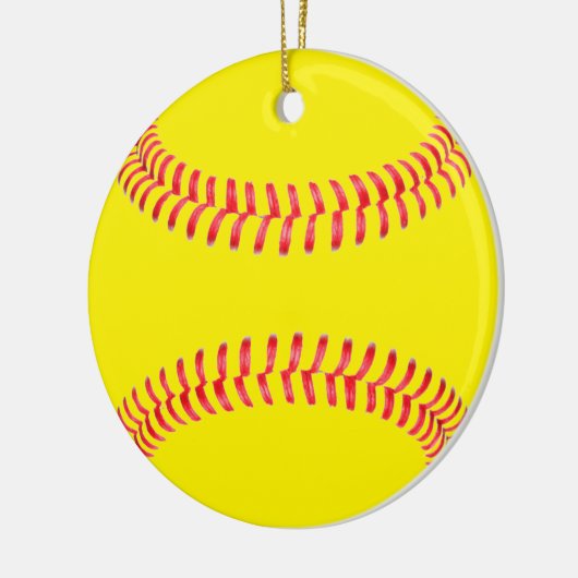 Yellow Fastpitch Softball Round Kerstmis Ornament (Links)