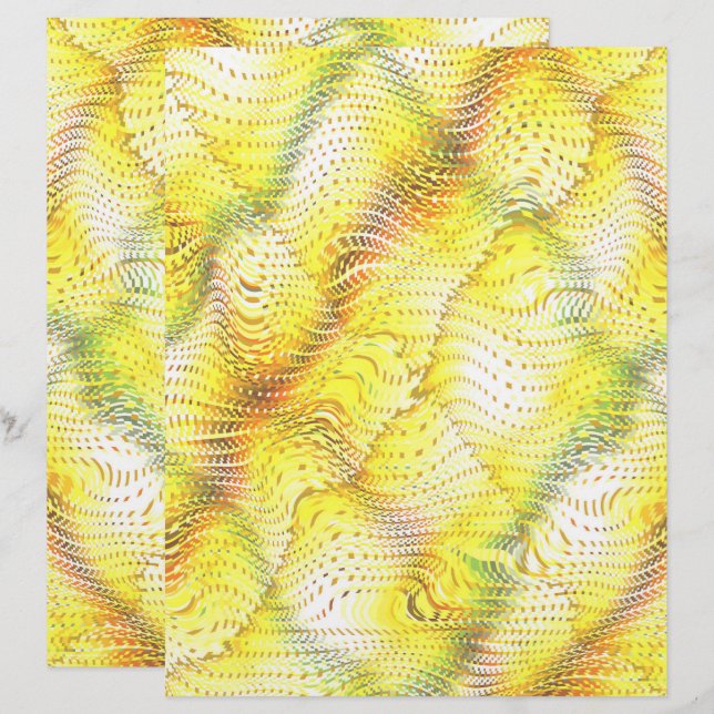 Yellow Faux Snakeskin Scrapbook Paper 2-Sided Page (Voorkant / Achterkant)
