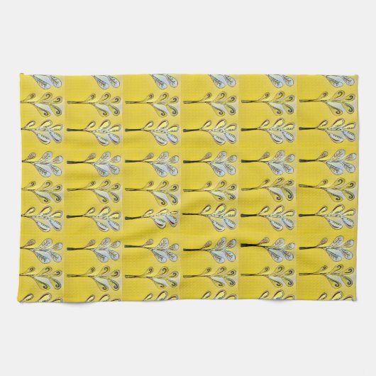 Yellow Fern Kitchen Towel Theedoek (Horizontaal)