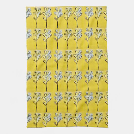 Yellow Fern Kitchen Towel Theedoek (Verticaal)