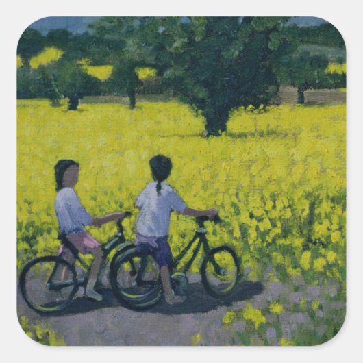 Yellow Field Kedleston Derby Vierkante Sticker (Voorkant)