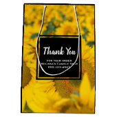 Yellow Field of Sunflower Business Medium Cadeauzakje (Achterkant)