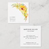 Yellow Fields Elegant Visitekaartje met bloemen (Voorkant / Achterkant)