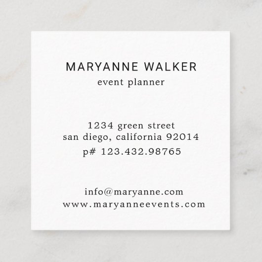 Yellow Fields Elegant Visitekaartje met bloemen (Achterkant)