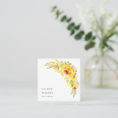Yellow Fields Elegant Visitekaartje met bloemen (Staand voorkant)