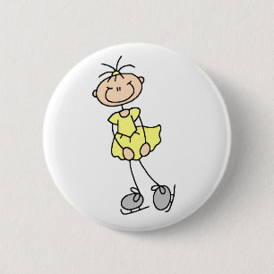 Yellow Figuur Skater Button