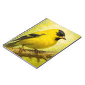 Yellow Finch Notebook | Goldfinch Bird Art Journal Notitieboek (Linkerzijde)