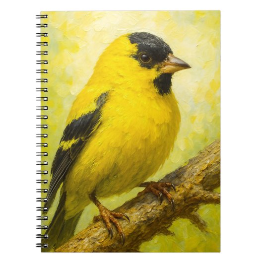 Yellow Finch Notebook | Goldfinch Bird Art Journal Notitieboek (Voorkant)