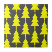 Yellow Fir kerstbomen Pattern Tegeltje (Voorkant)
