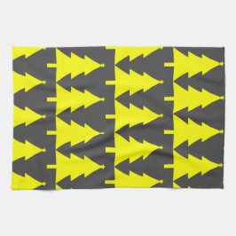 Yellow Fir kerstbomen Pattern Theedoek