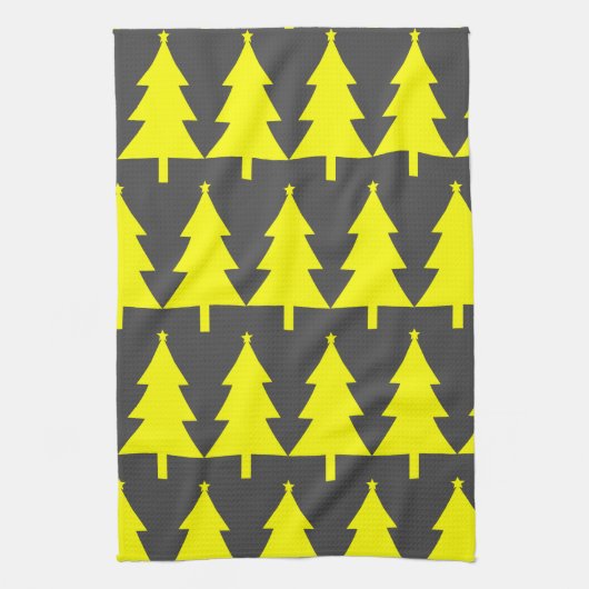 Yellow Fir kerstbomen Pattern Theedoek (Verticaal)