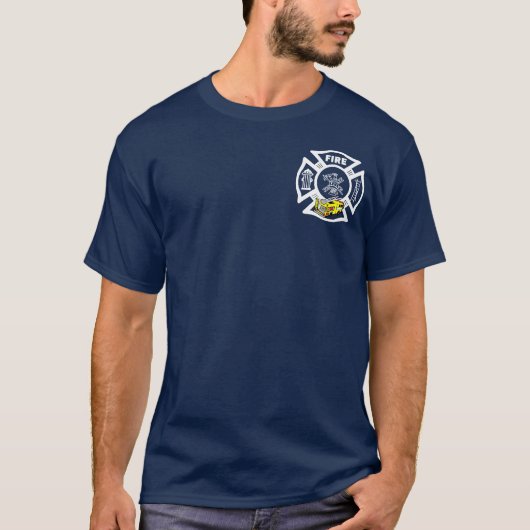 Yellow Fire Truck Rescue T-shirt (Voorkant)