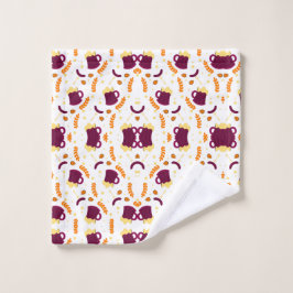 yellow fish skeletons, and orange leaves washandje