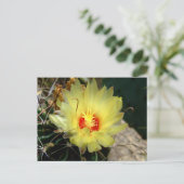 Yellow fishhook cactus flower briefkaart (Staand voorkant)