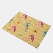 Yellow Flamingo Mango Lemon Pattern Deurmat (Schuin)