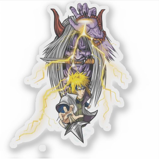 ⚡ Yellow Flash Sticker – Anime-Inspired Ninja Viny (Voorkant)
