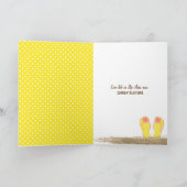 Yellow Flip-flops Card Kaart (Binnen)