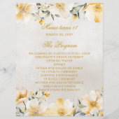 Yellow Floral 18 Candle and Rozen Ceremony Program (Voorkant)