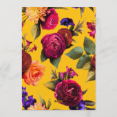 Yellow Floral 55 & Fabulous 55th Birthday Party Kaart (Achterkant)