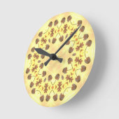 Yellow Floral Abstract Ronde Klok (Hoek)