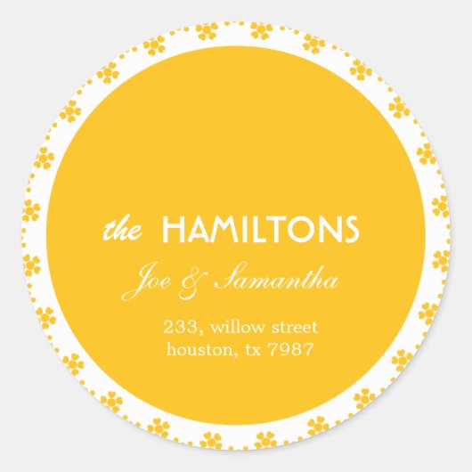 Yellow floral - addres labels (Voorkant)