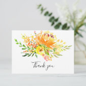 Yellow Floral begrafenis Memorial Bedankt (Staand voorkant)