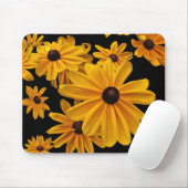 Yellow Floral Black Eyed Susan Flowers Mousepad Muismat (Met muis)