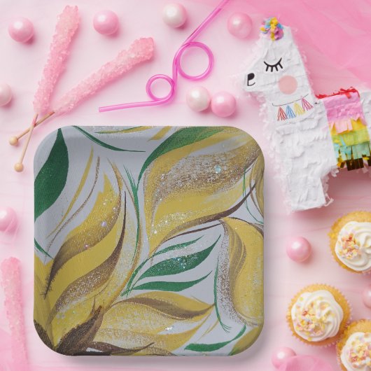 Yellow Floral Bord (Feest)