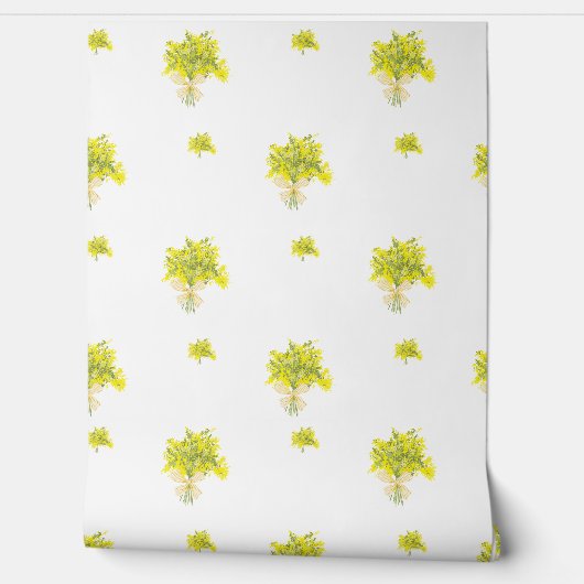 Yellow Floral Bouquet Wallpaper Behang (Afrollen)