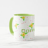 Yellow Floral Coffee Mok (Voorkant links)