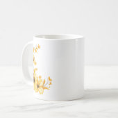 Yellow Floral Coffee Mok – Sunny Botanical Design (Voorkant links)