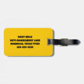 Yellow Floral Daisy Bagagelabel (Achterkant horizontaal)