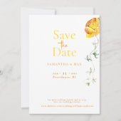 Yellow Floral De twee van ons foto Save the Date (Voorkant)
