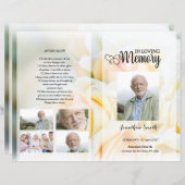 yellow floral Funeral Program template (Voorkant / Achterkant)